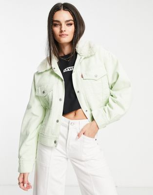 Levi's sherpa jacket in sage green
