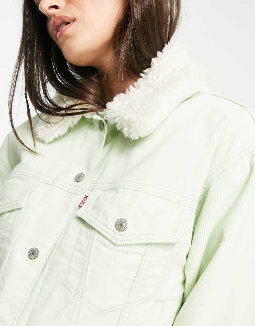 Green sherpa hotsell jacket women's