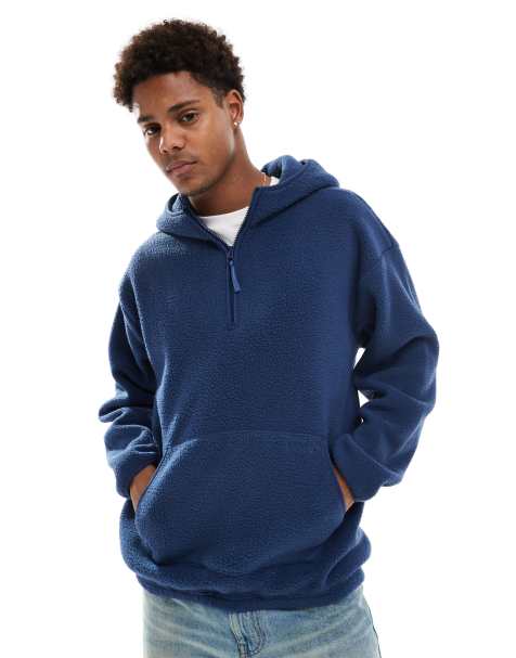 Levi's – Sherpa-Kapuzenpullover in Blau - view 1