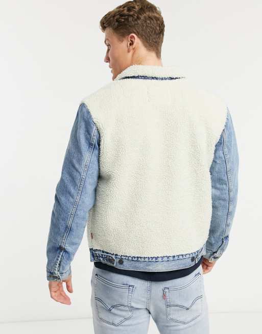 Levi's sherpa panel trucker jacket | ASOS