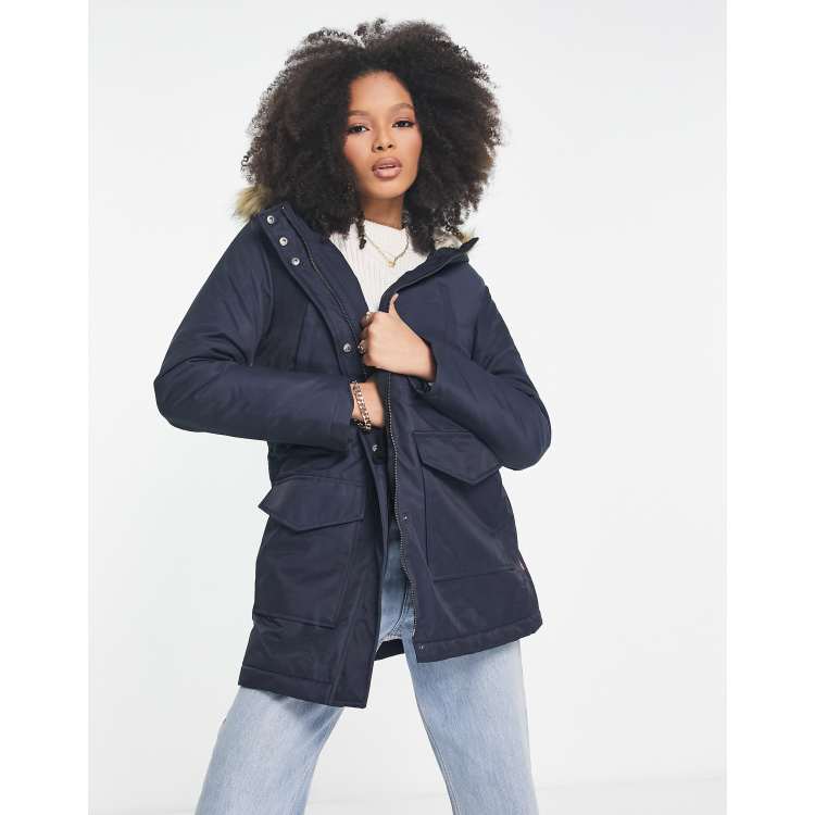 Levi's sherpa parka jacket in navy | ASOS