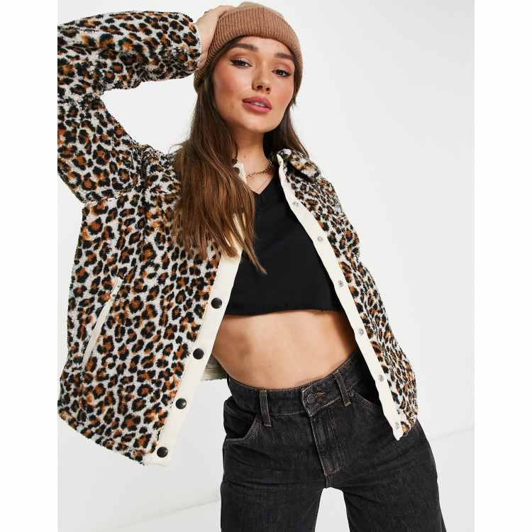 Levi's sherpa shacket in leopard | ASOS