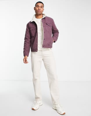 levi's burgundy sherpa jacket