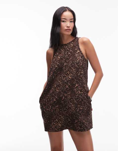 Levi's - Shift-denimkjole med leopardprint i 90'er-stil - view 1