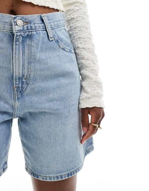 Levi's - Short baggy taille haute en jean - Bleu clair, 2 de 7