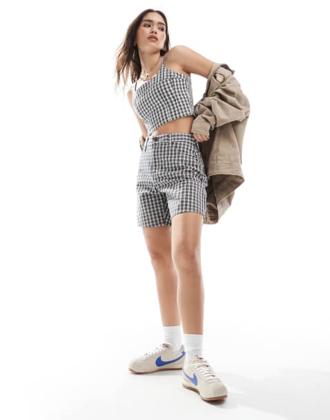 Levi's - Short d'ensemble en denim à carreaux - Noir - view 1