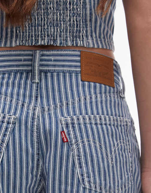 Short Old Navy Bleu Marine Rayé Blanc - Taille 4, 55% Lin, Neuf Avec étiquette