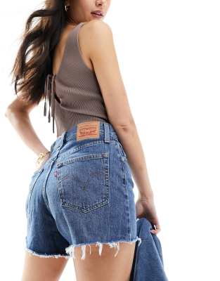 Levi's - Short mom en jean à taille haute - Bleu