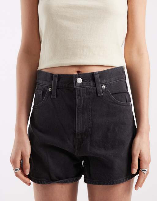 Levi's short mom en jean taille haute noir, 3 de 5