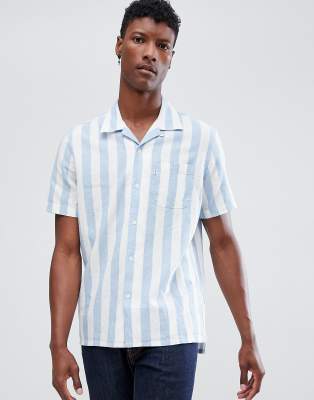 levis blue and white striped shirt