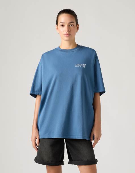 Levi's - Short Stack - T-shirt en coton à imprimé graphique - Bleu - view 1
