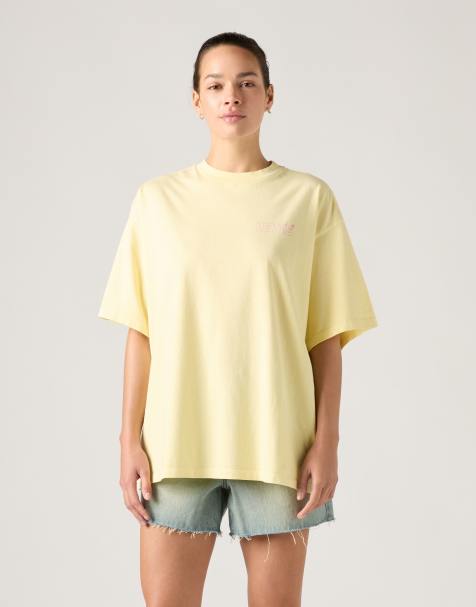 Levi's - Short Stack - T-shirt en coton à imprimé graphique - Jaune - view 1