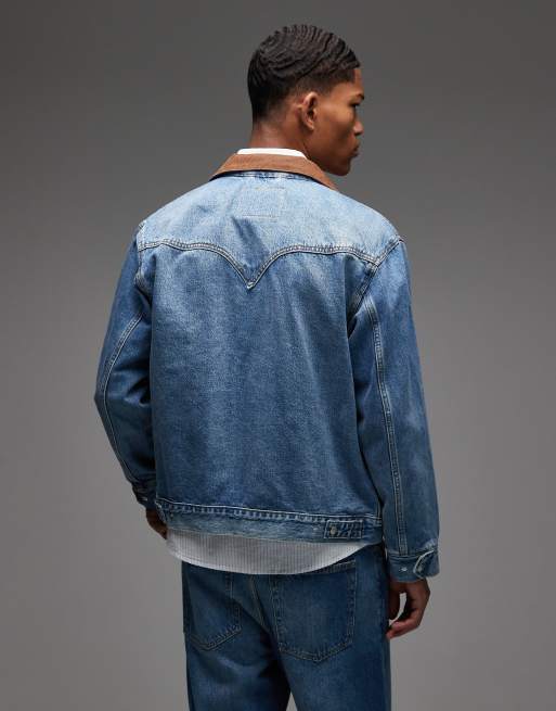 Levi's – Shorthorn – Truckerjacke aus Denim in mittlerer Waschung im Westernstil, 3 von 5