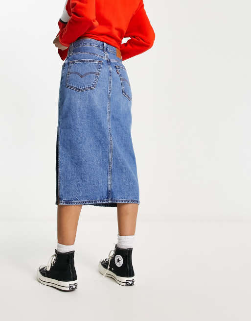 Levis a line shop midi tie skirt