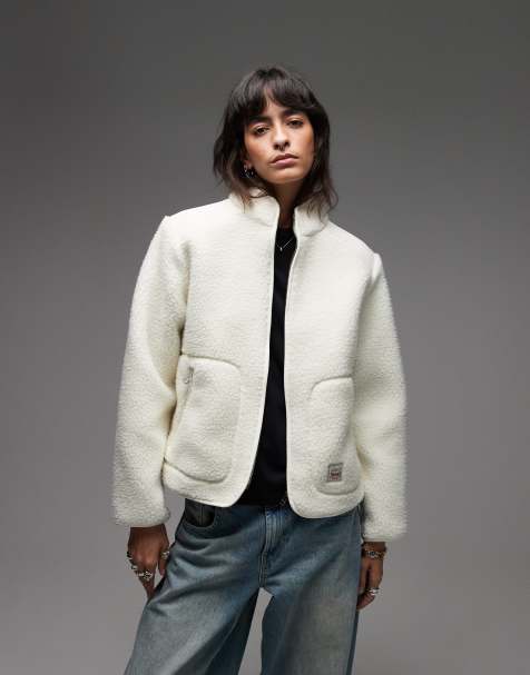 Levi's Sienna fleece zip through jacket in white - view 1