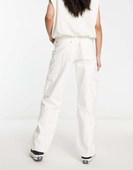 Levi's silvertab baggy cargo jeans in white