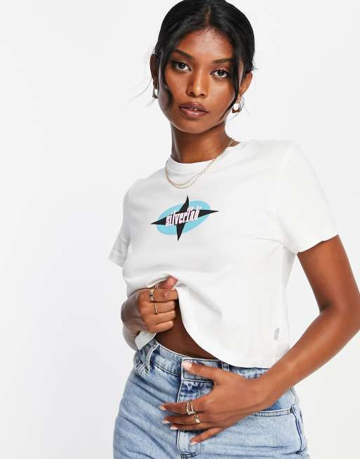 Levi's silvertab cropped tee in white | ASOS