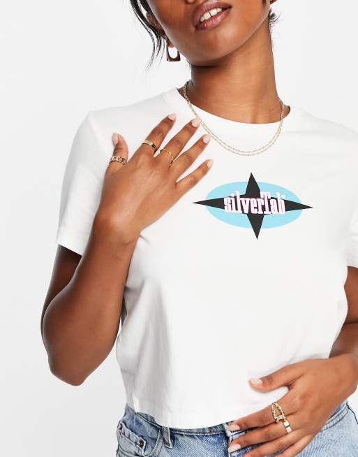 Levi's silvertab cropped tee in white | ASOS