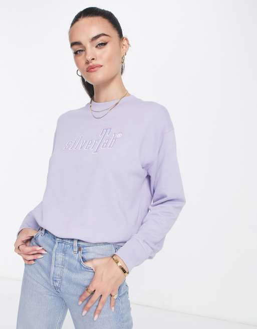 Levi's – Silvertab – Liliowy sweter z okrągłym dekoltem i grafiką