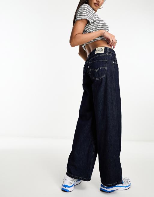 Levi's Silvertab low baggy crop jeans in dark navy