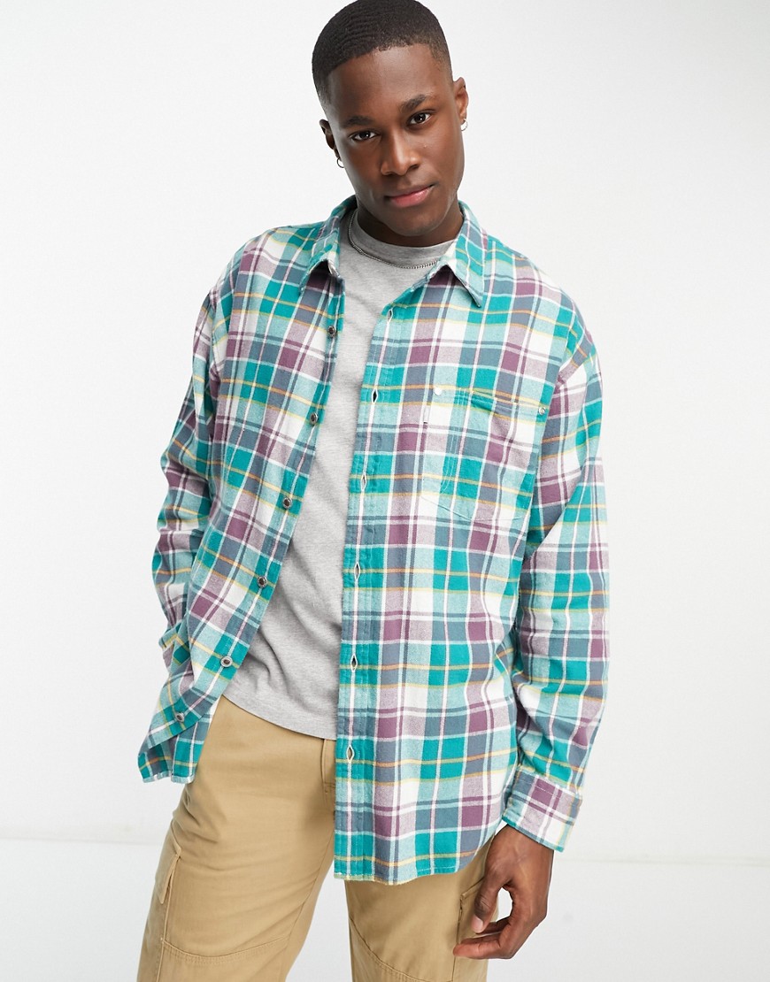Levi's Silvertab oversized shirt in green blue check