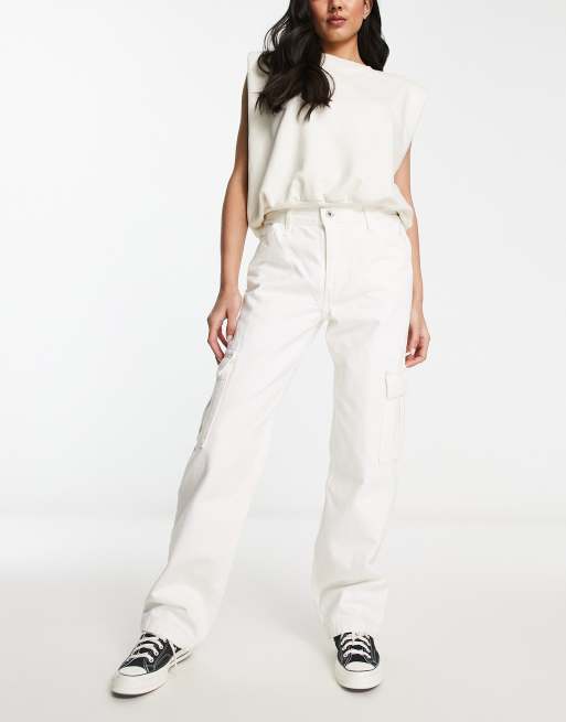 Levi's - Silvertab - Ruimvallende cargojeans in wit