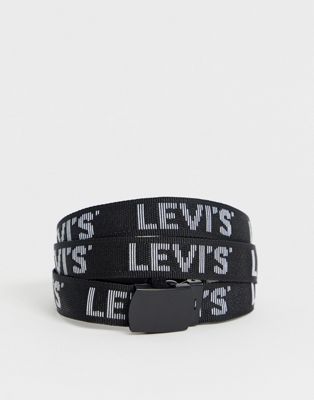 Levi's – Skärp i sadelgjordsväv med logga-Svart