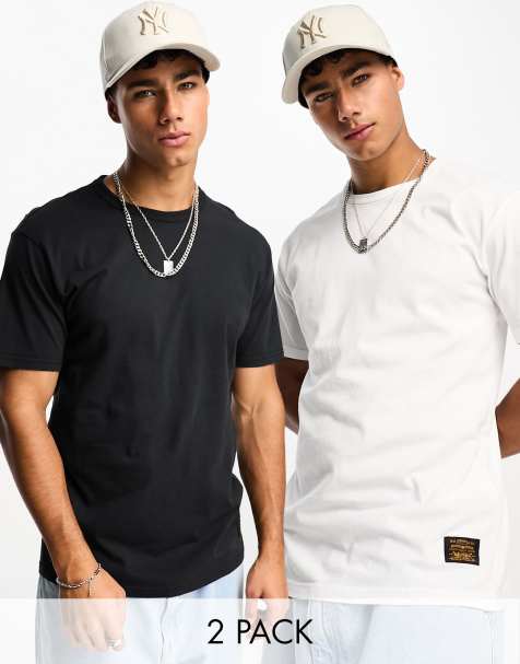 Levi's Skate 2 pack t-shirts in white/black with small hem logo - view 1