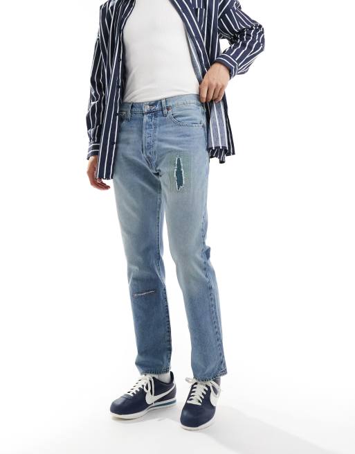 Levi's – Skate 501 – Jasnoniebieskie jeansy z rozdarciami na kolanach, 3 z 5