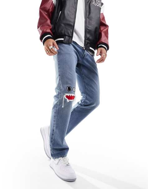 Levi's - Skate 501 - Jeans in lichtblauw met applicatie op de knie - view 1
