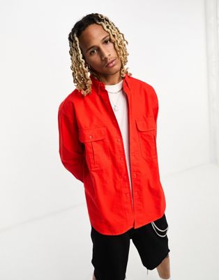 Levi's Skate shirt in red with pockets - ASOS Price Checker