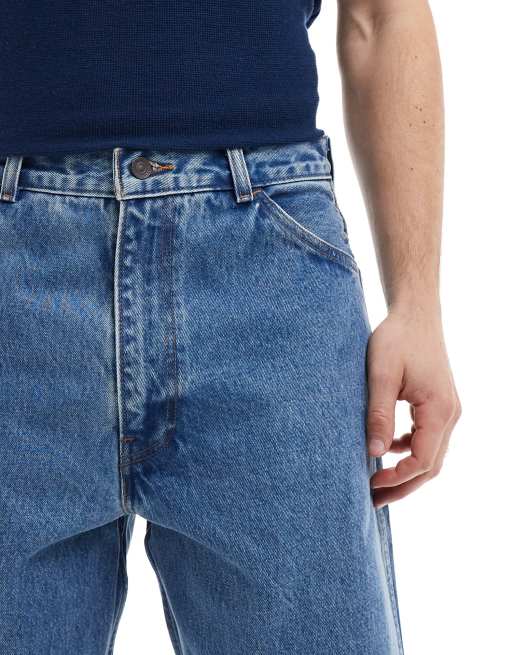 Levi's Skate crop carpenter fit jeans in blue with patchwork | ASOS