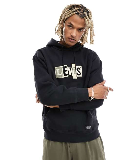 Levi's – Skate – Czarna bluza z kapturem i logo na piersi
