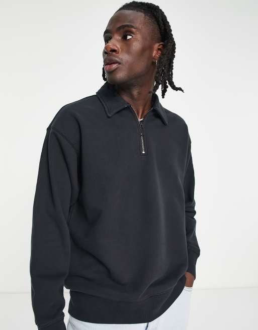 Levi's - Skate - Felpa nera con logo piccolo e zip corta
