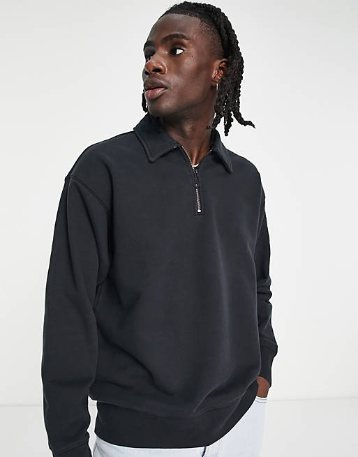 Levi's Skate half zip sweatshirt in black with small logo | ASOS
