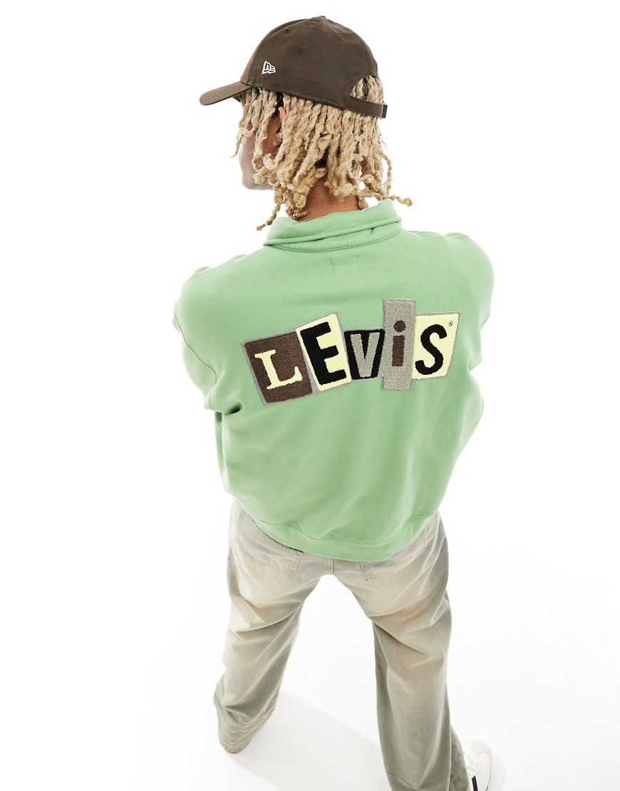 Levi’s Skate half zip with backprint in green