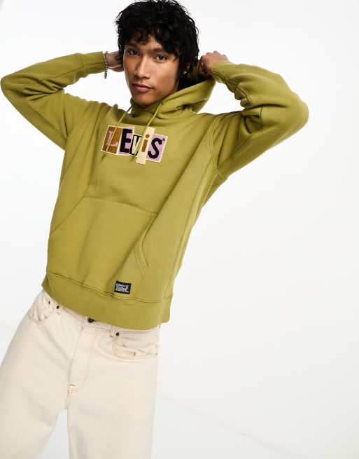 Levi's Skate hoodie with chest logo in green | ASOS