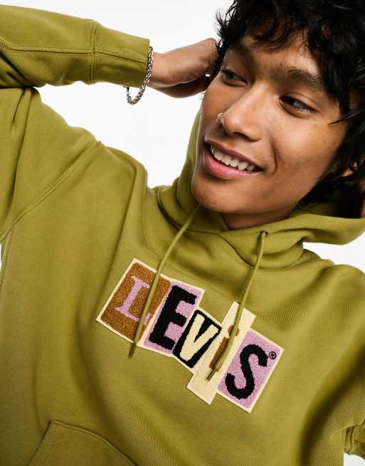 Levi s Skate hoodie with chest logo in green ASOS