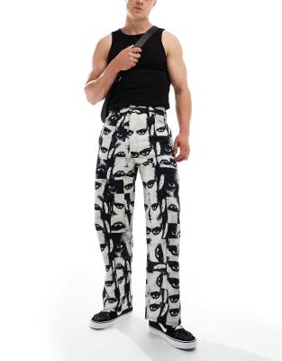 Levi's Skate jeans with all over print in white black