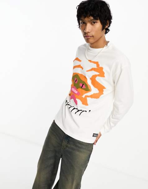 Levi's Skate – Langärmliges Shirt in Weiß mit „rorrrr“-Krabben-Print - view 1