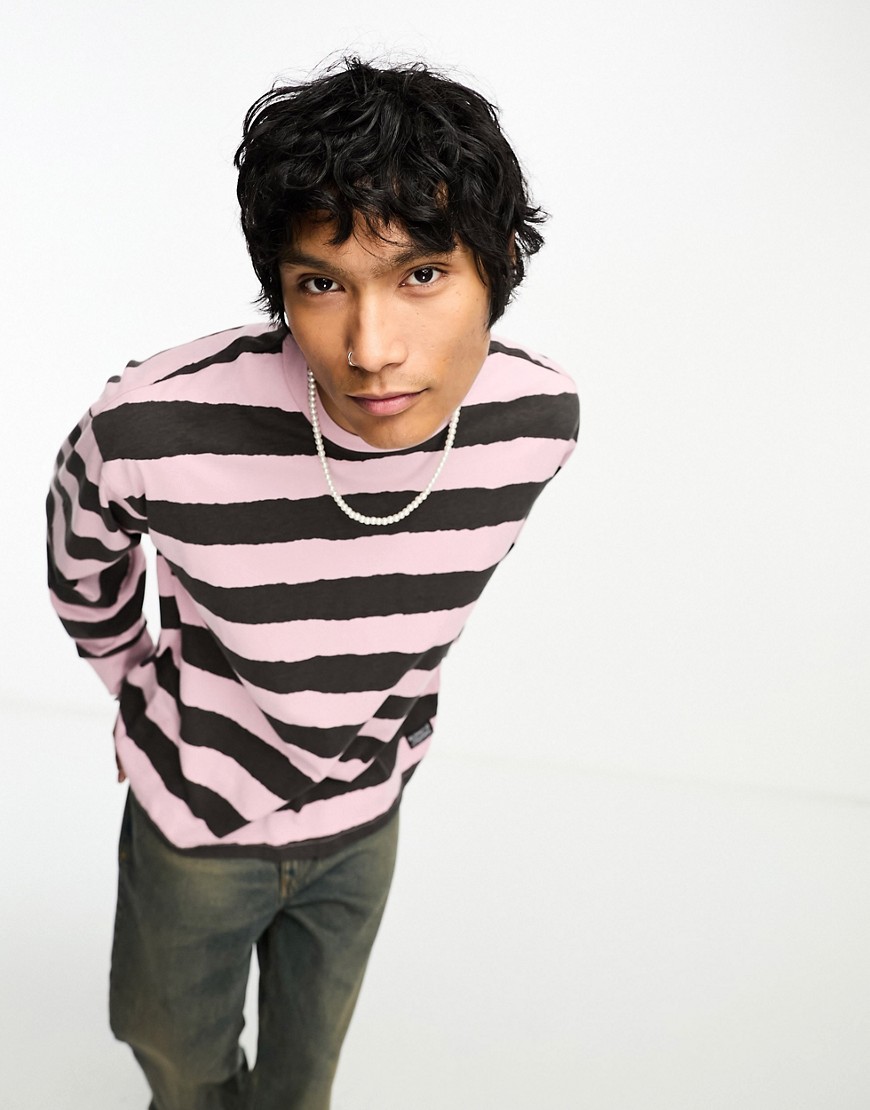 Levi's Skate long sleeve stripe t-shirt in pink black