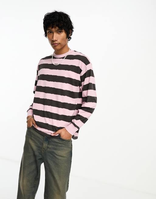 Levi's Skate long sleeve stripe t-shirt in pink black ASOS
