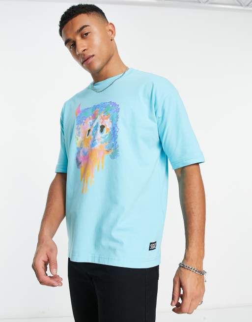 Levi's Skate - Lyseblå T-shirt med grafisk print på brystet