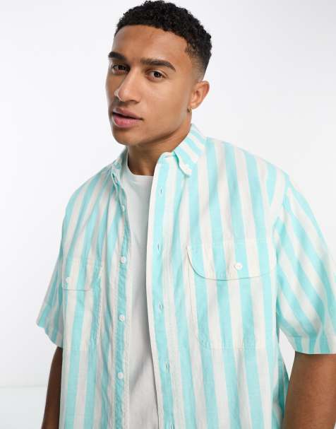 Levi's Skate boxy shirt in blue stripe 