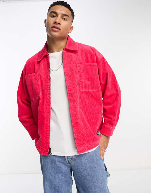 Levi's – Skate – Röd overshirt i manchester med fickor
