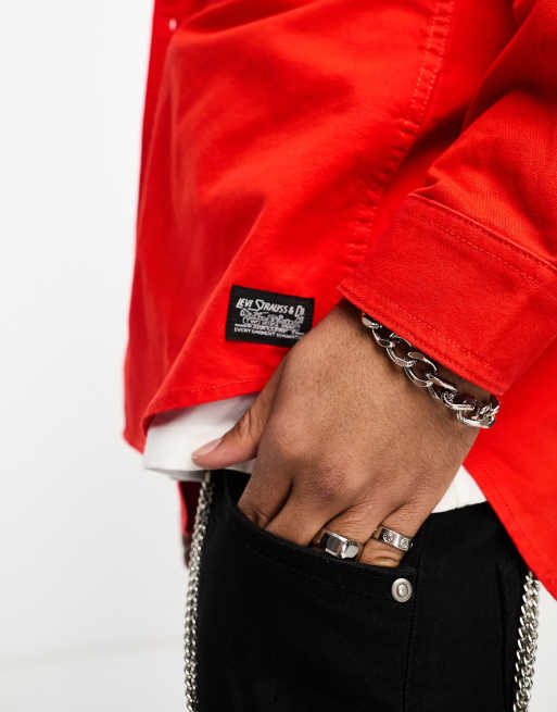 Levi's Skate shirt in red with pockets ASOS