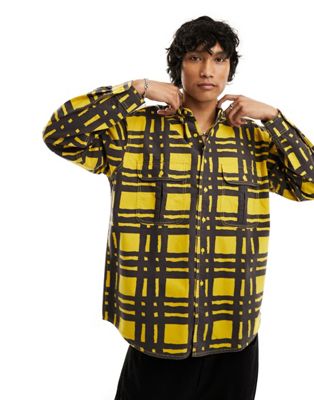 Levi's Skate shirt in yellow large check with pockets