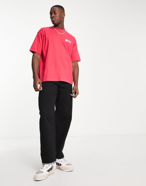 Levi s Skate t shirt in dark pink with small logo ASOS