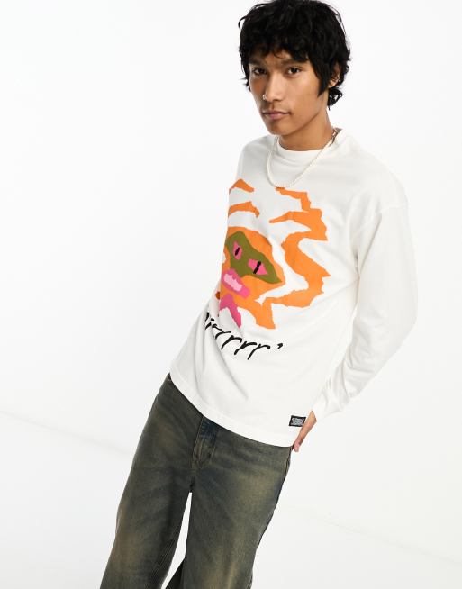 Levi's - Skate - T-shirt met lange mouwen en print van krab en 'Rorrrrrr' in wit