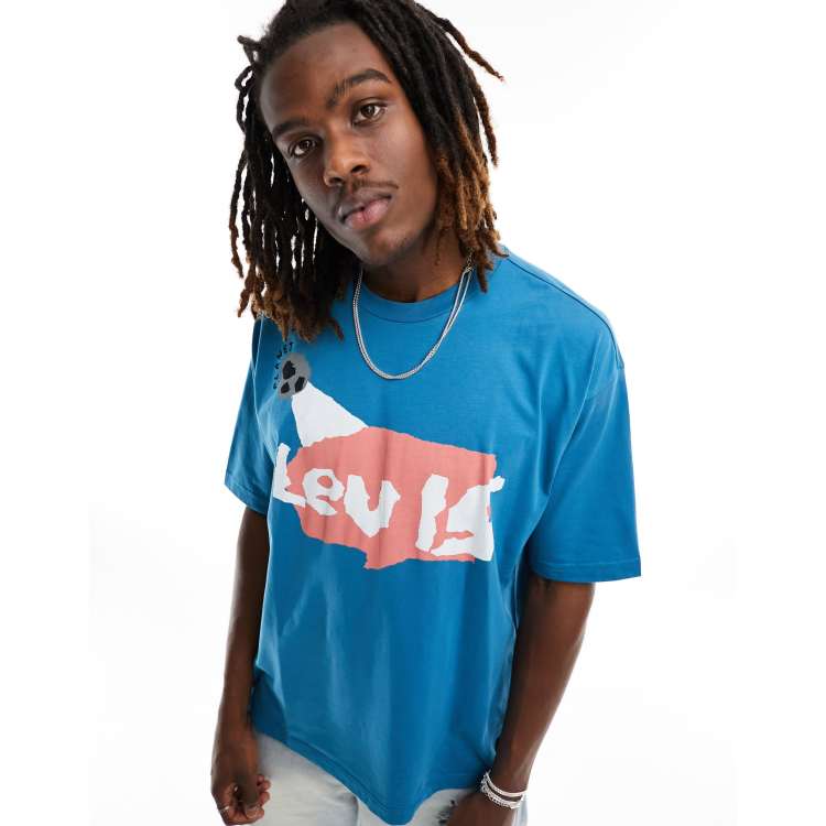 Levi s Skate t shirt with chest logo in blue ASOS